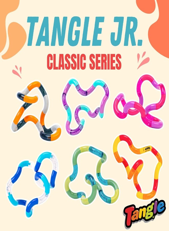 Tangle Jr Classic 6-Pack - Tangle Fidget Sensory Toys - Twisty Fidget Pack for Kids and Adults - Fidget Toy for School - Gift for Teens and Adults - Image 2